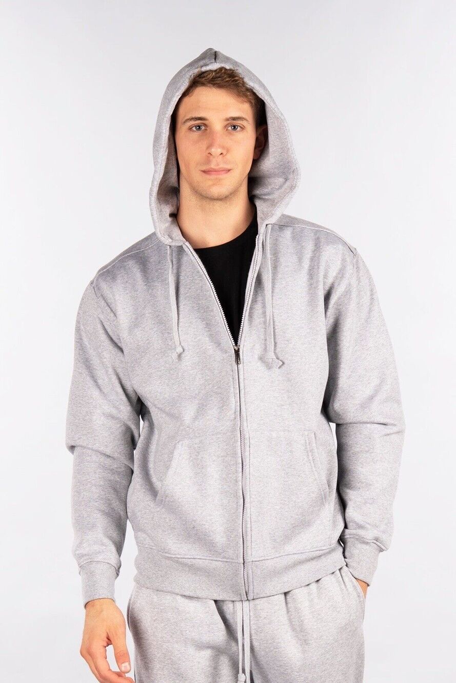 NWT CityLab Fleece Full Zip-Up Hoodie in Heather Gray - Men's Activewear 2XL